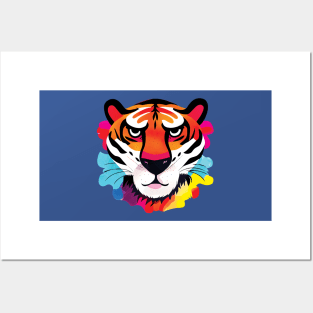 Tiger in Bold Colours Posters and Art